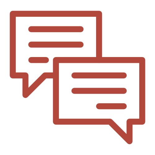  two squared speech bubbles