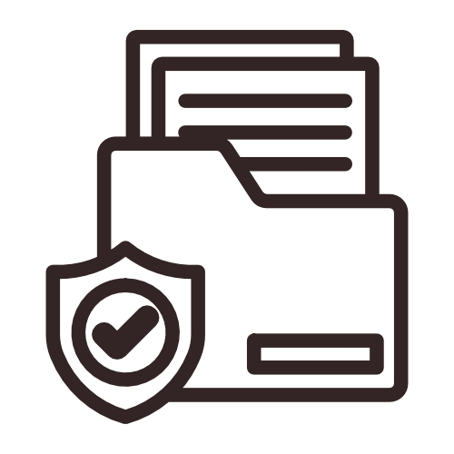 folder with files. Shield Icon